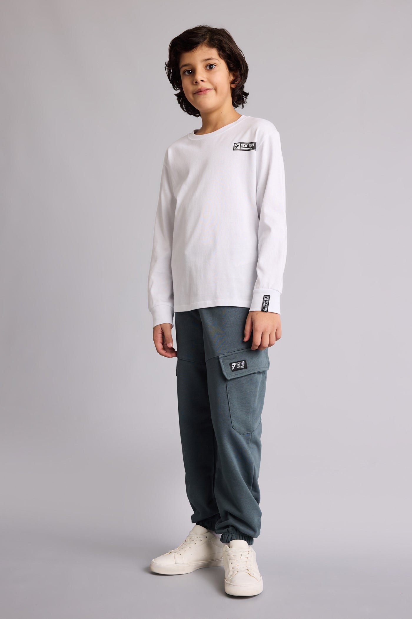 Grey Boy Boy Jogger Fit Trousers Casual
